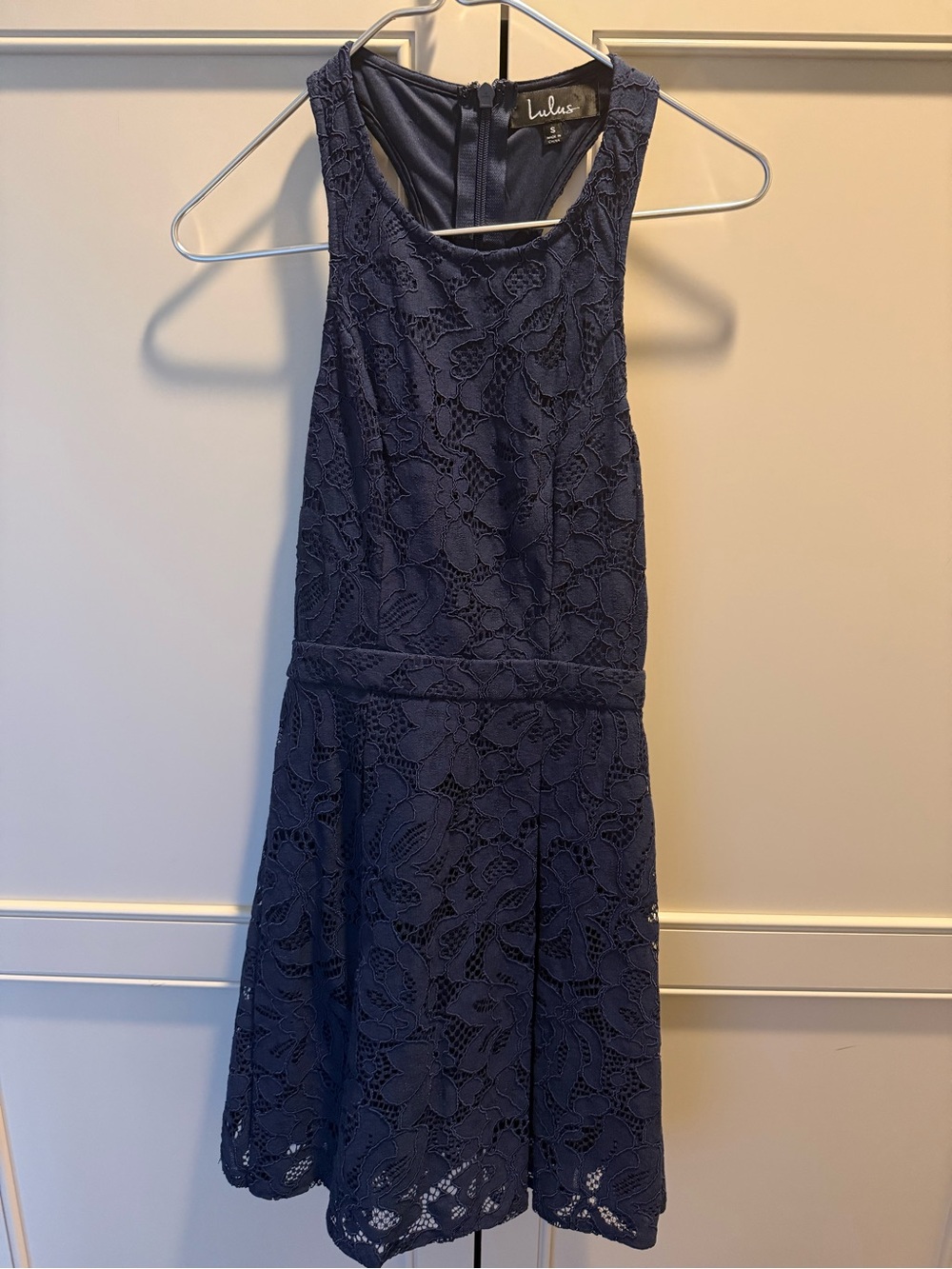 NWOT Lulu's Navy Floral Lace A-Line Dress